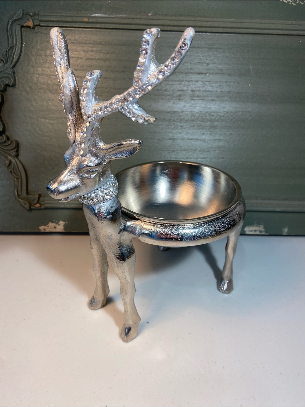 Silver Reindeer Decorative Ring & Trinket Holder